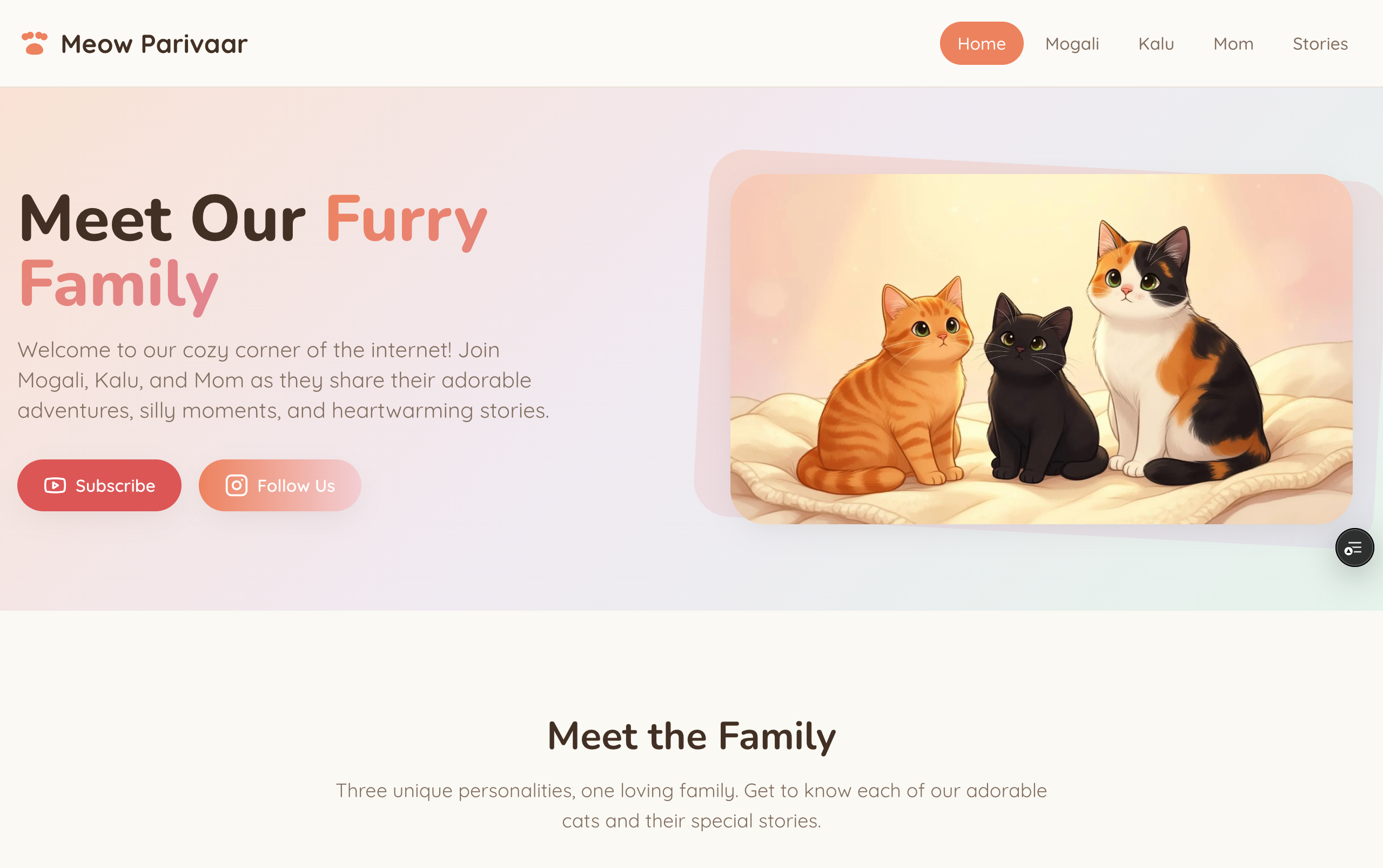 Screenshot of MeowParivar