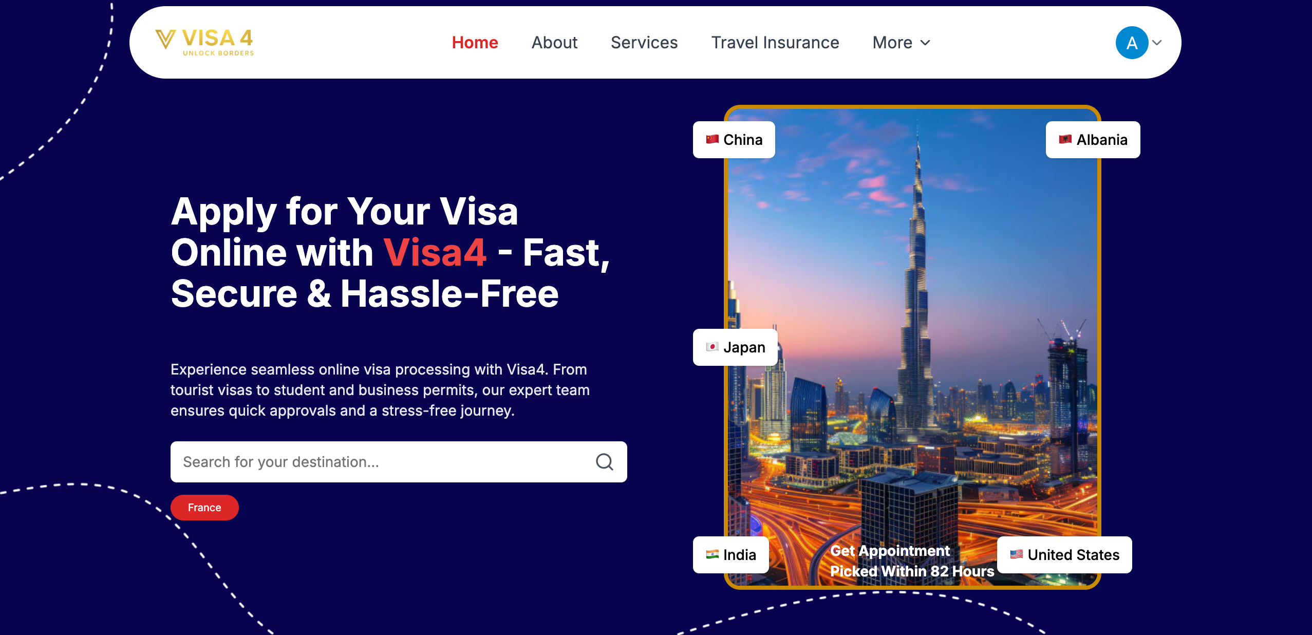 Screenshot of Visa4.com
