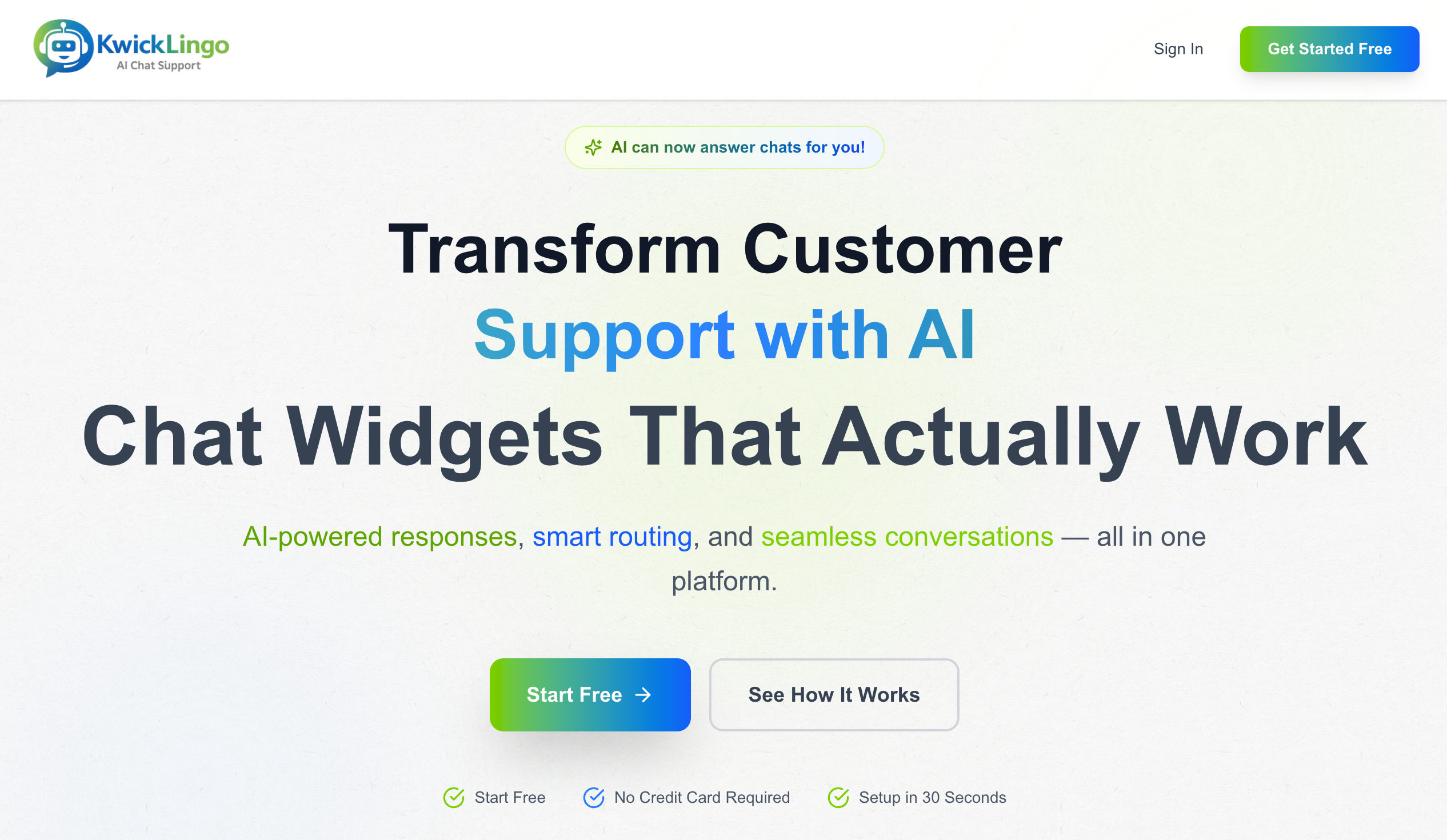 Screenshot of KwickLingo Chat widget
