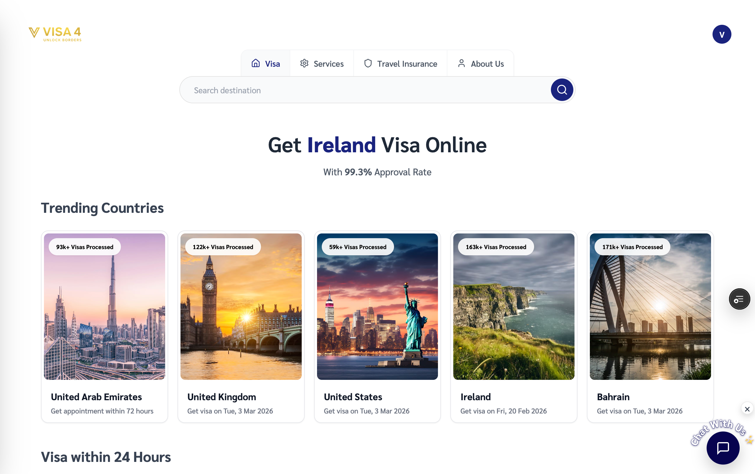 Screenshot of Visa4.com